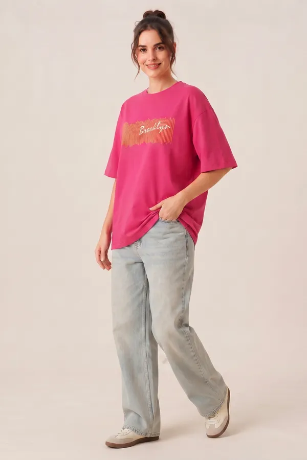 Womens_Pink_Brooklyn_Graphic_Printed_Oversized_T-Shirt