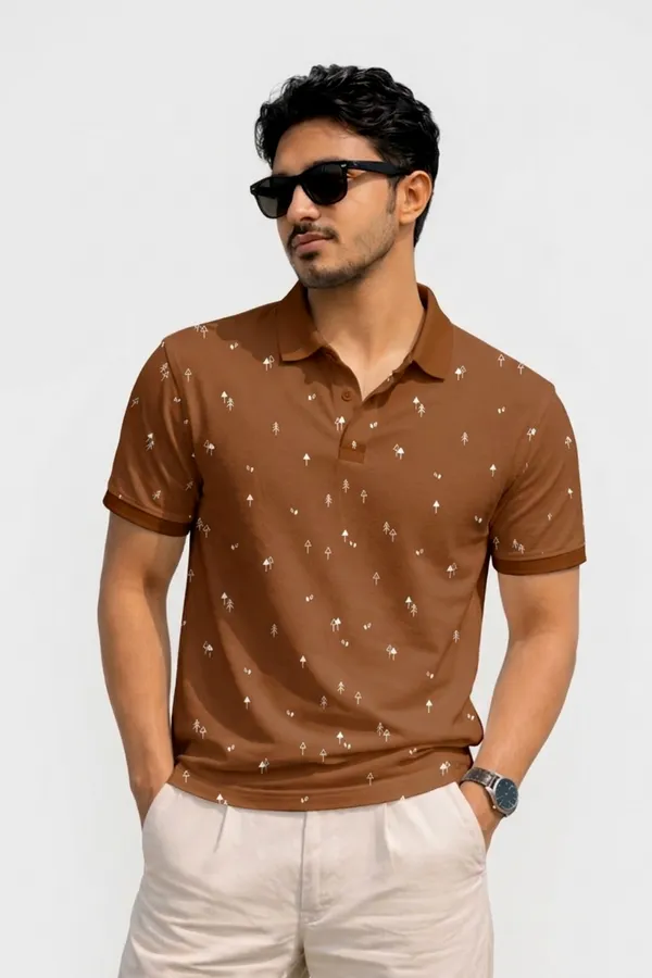 Tshirtsbuddy_Mens_Rustic_Brown_Polo_T-Shirt