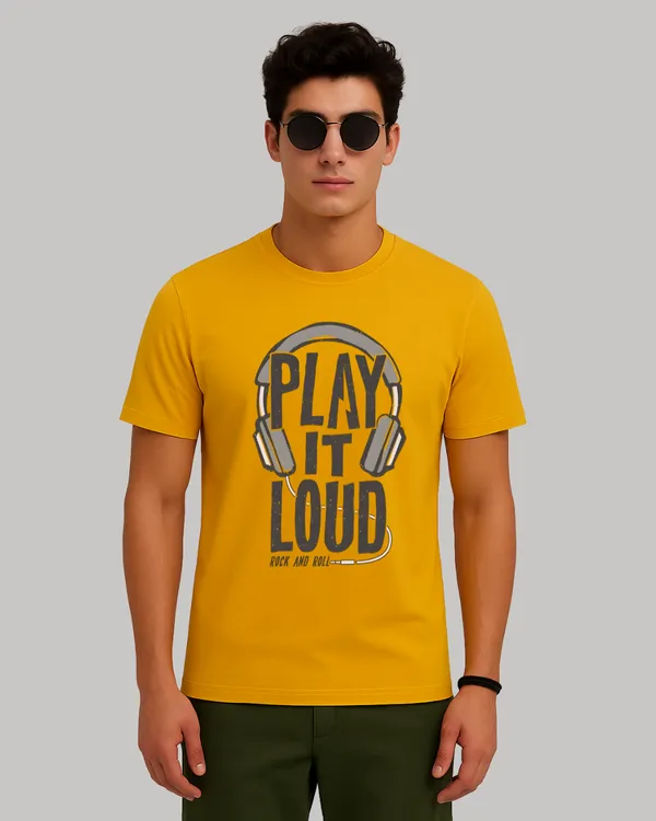 Yellow_Premium_Cotton_Fabric_Regular_Round_Neck_T_Shirt_For_Men