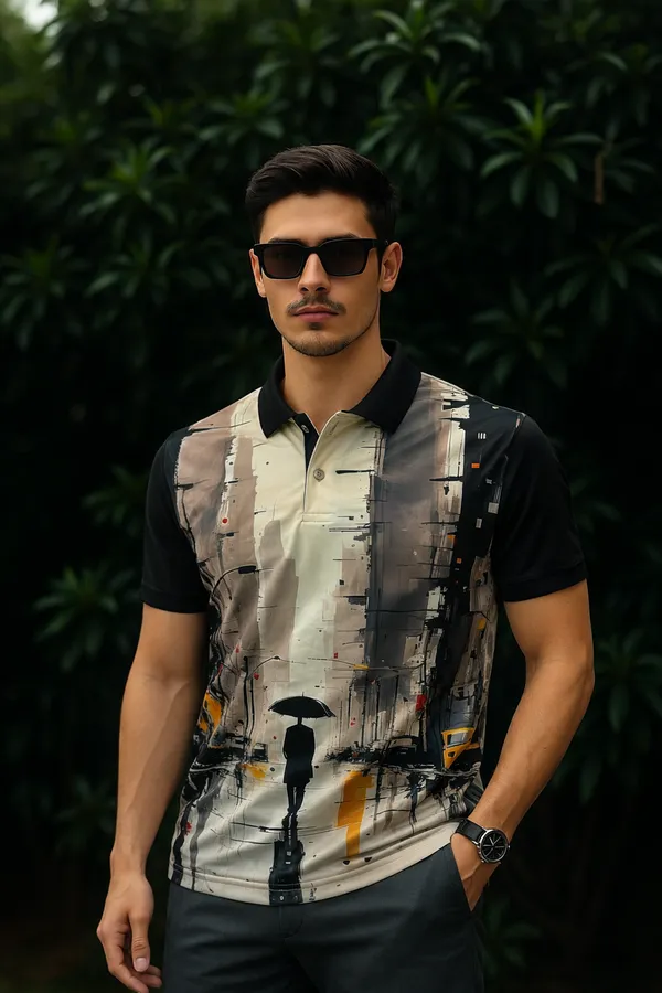 Tshirtsbuddy_Mens_Abstract_Cityscape_Print_Polo_Shirt_For_Men