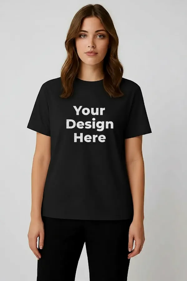 Black_Customized_Half_Sleeve_Women's_Premium_Fabric_T-Shirt