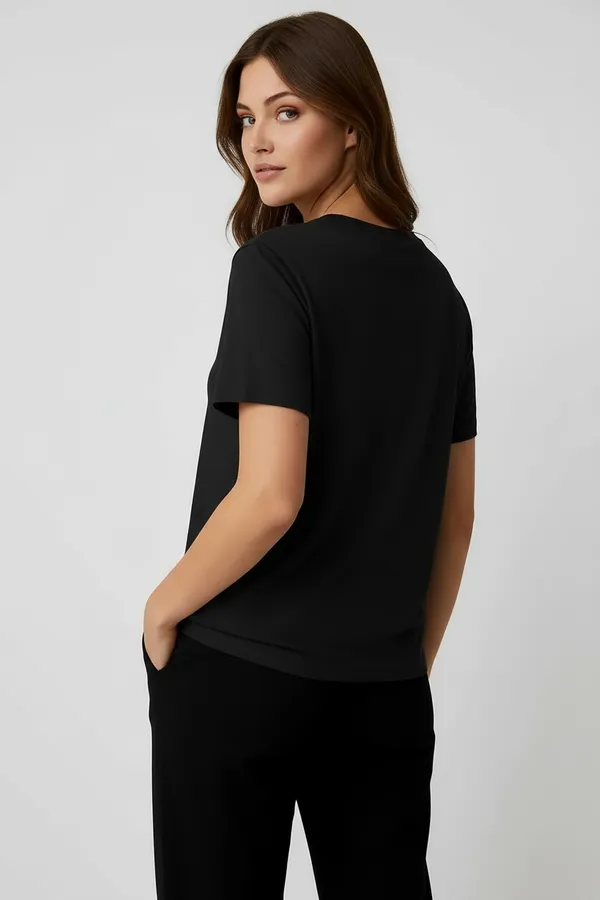 Black_Customized_Half_Sleeve_Women's_Premium_Fabric_T-Shirt