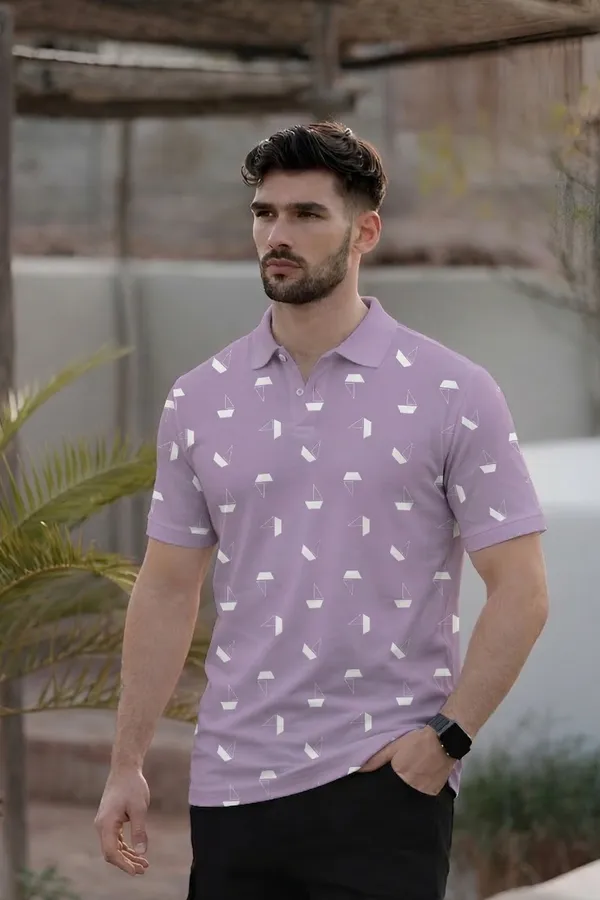 Tshirtsbuddy_Men's_Lavender_Polo_T-Shirt