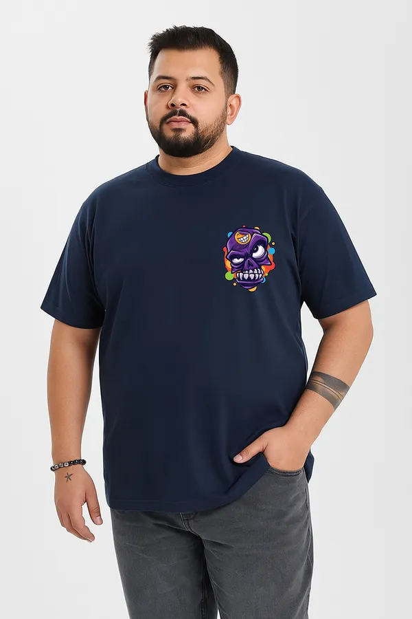 Navy_Blue_Premium_Cotton_Fabric_Regular_Round_Neck_T_Shirt_For_Men
