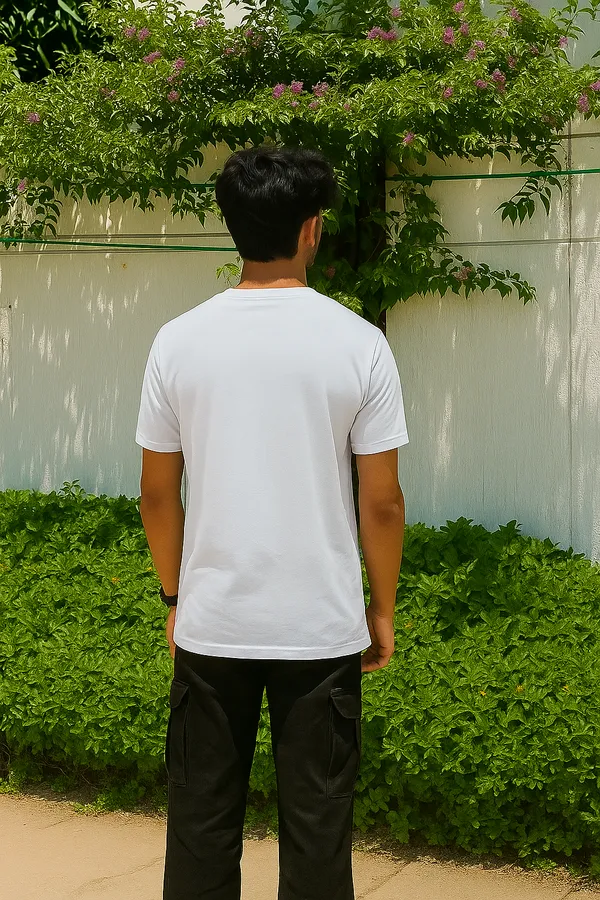 White_Customized_Half_Sleeve_Men's_Premium_Fabric_T-Shirt