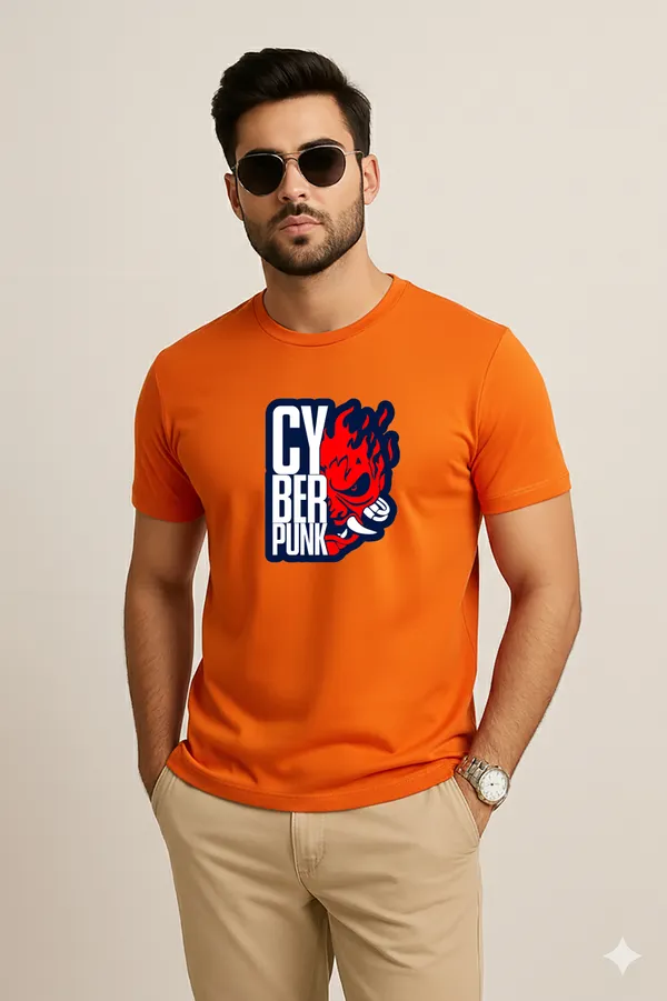 Orange_Premium_Cotton_Fabric_Regular_Round_Neck_T_Shirt_For_Men