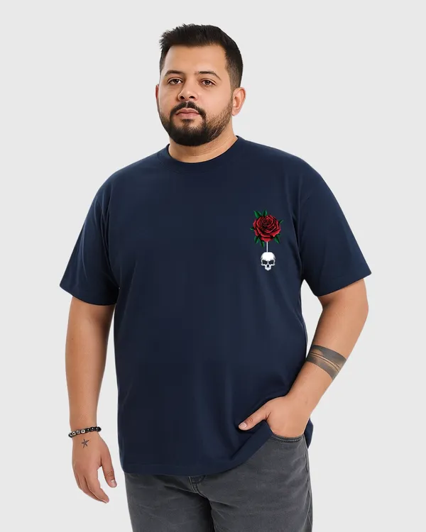 Navy_Blue_Premium_Cotton_Fabric_Regular_Round_Neck_T_Shirt_For_Men