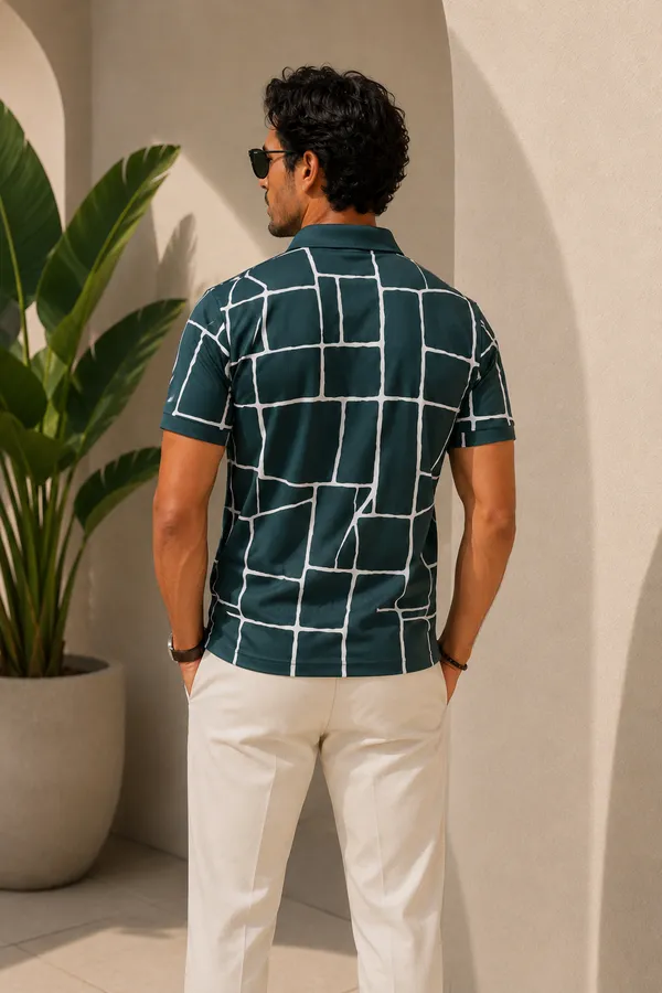 Tshirtsbuddy_Mens_Abstract_Geometric_Print_Polo_Shirt_-_Dark_Teal
