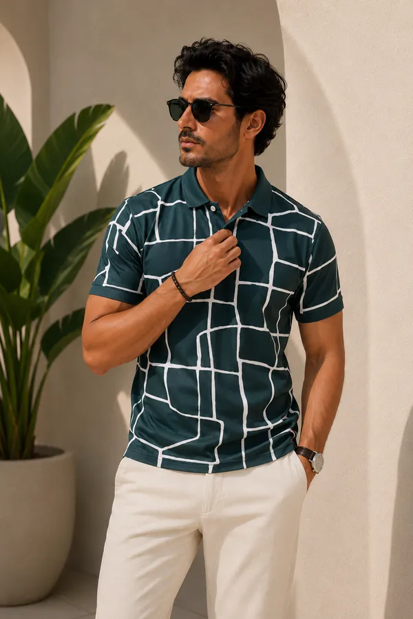 Tshirtsbuddy_Mens_Abstract_Geometric_Print_Polo_Shirt_-_Dark_Teal
