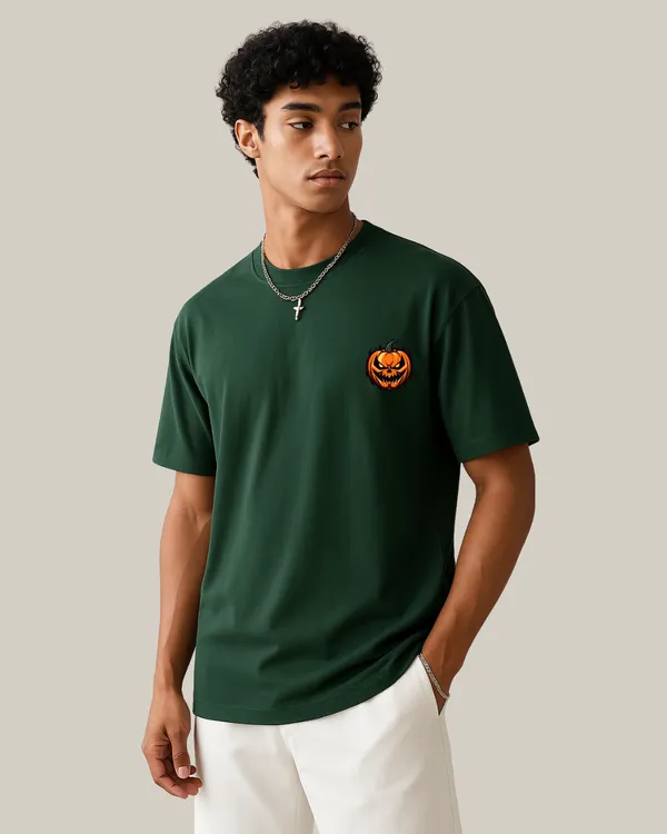 Dark_Green_Premium_Cotton_Fabric_Regular_Round_Neck_T_Shirt_For_Men