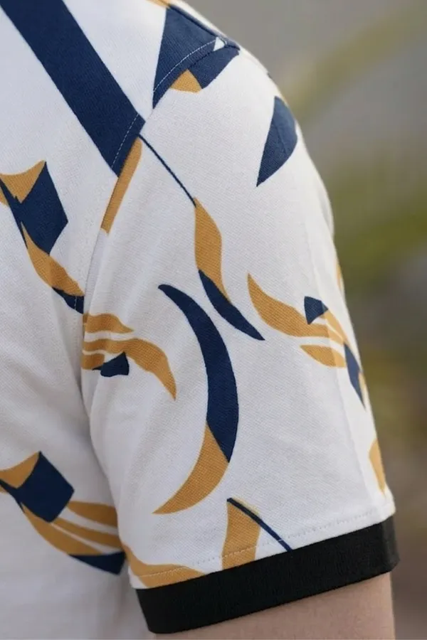 Tshirtsbuddy_Men's_Geometric_Ribbon_Pattern_Polo_T-Shirt
