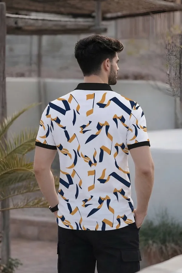 Tshirtsbuddy_Men's_Geometric_Ribbon_Pattern_Polo_T-Shirt