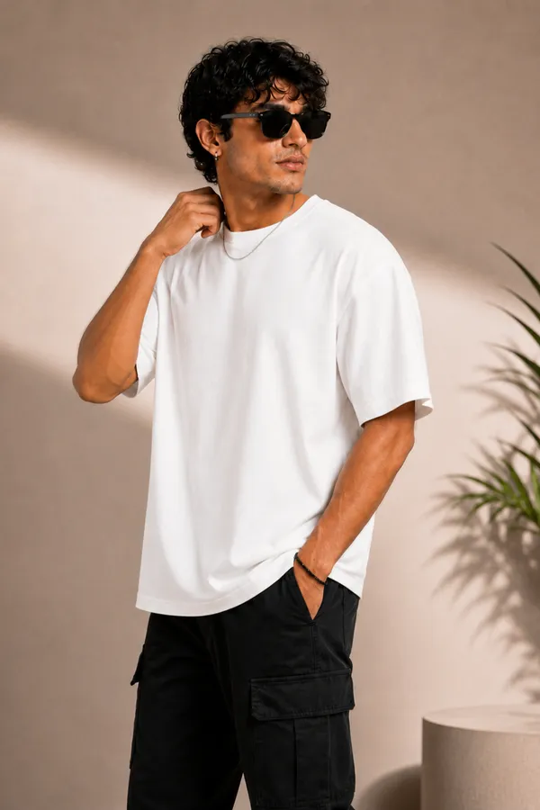 White_Oversize_Anime_Tshirt_Skul_print