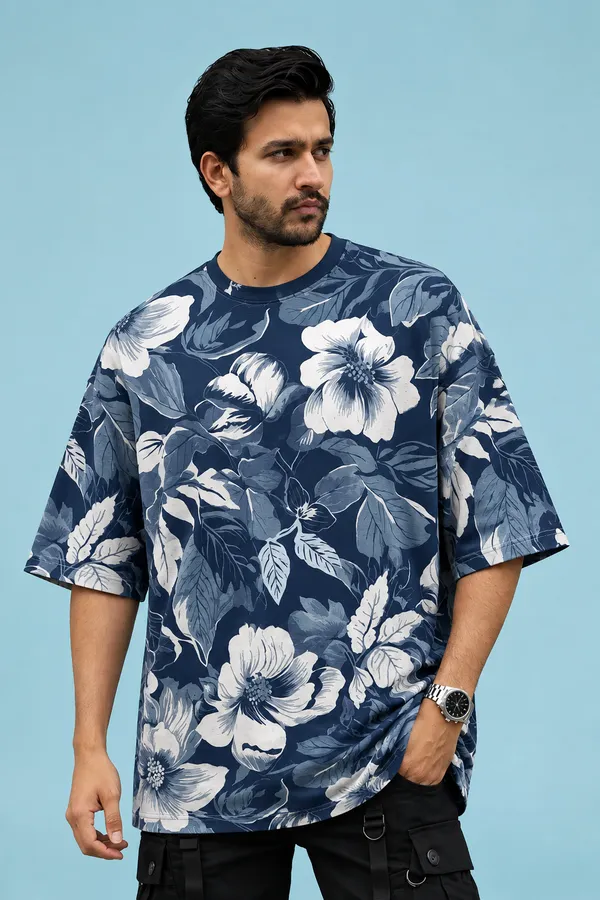 Sky_Blue_Premium_Fabric_Oversized_Printed_T_Shirt_For_Men