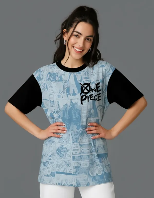 Blue_Premium_Fabric_Printed_Oversized_Fit_T_Shirt_For_Women
