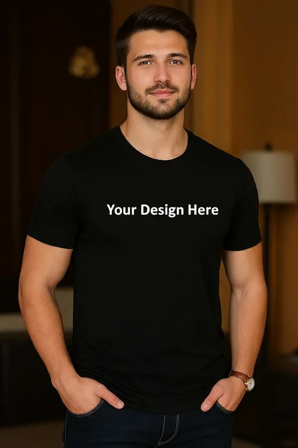 Black_Customized_Half_Sleeve_Men's_Premium_Fabric_T-Shirt
