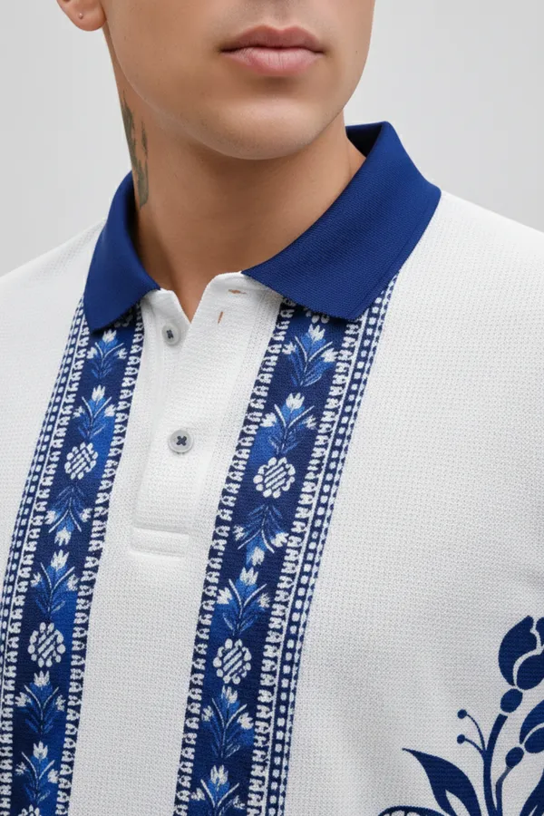 White_Premium_Fabric_Regular_Printed_Polo_T_Shirt_For_Men