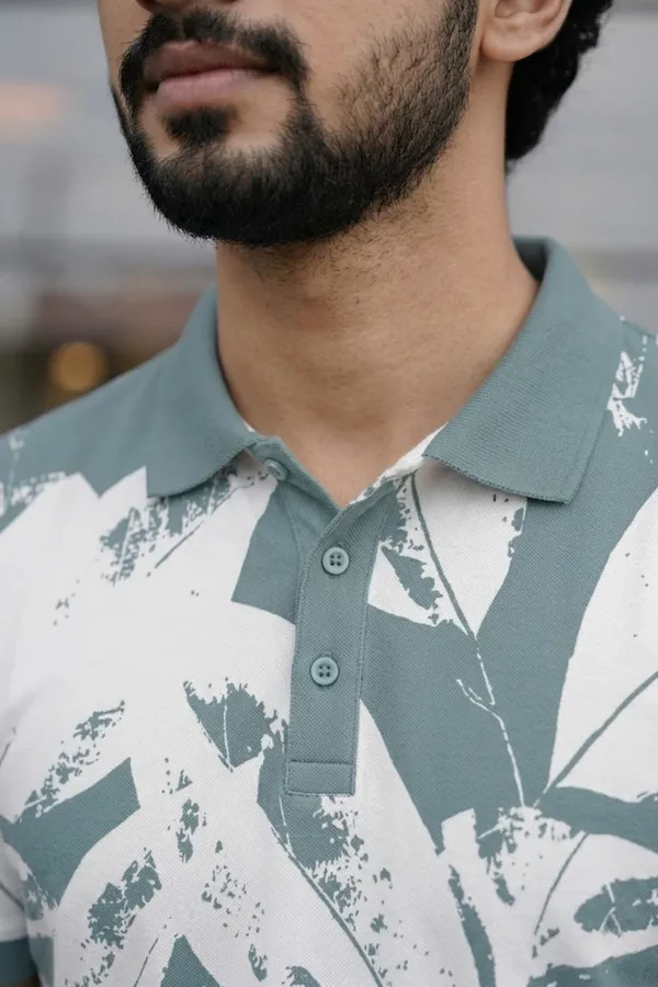 TshirtsBuddy_Mens_Rustic_Distressed_White_Leaf_Print_Polo_Tshirt