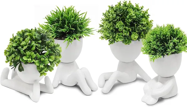 Pack_Of_4_White_Human_Shaped_Planter_Pots_With_Artificial_Plants_Minimalist_Decorative_Figurine_Planters_For_Home_Or_Office_Decor_(17_cm)
