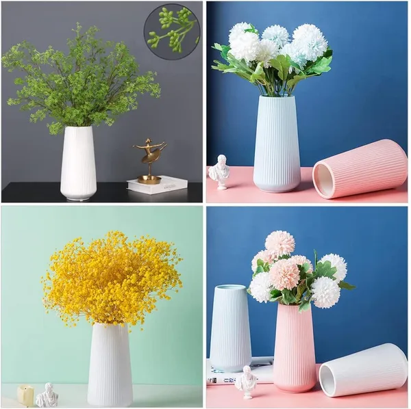 Elegant_Ribbed_Decorative_Flower_White_Vase_|_Lightweight_&_Stylish_30cm