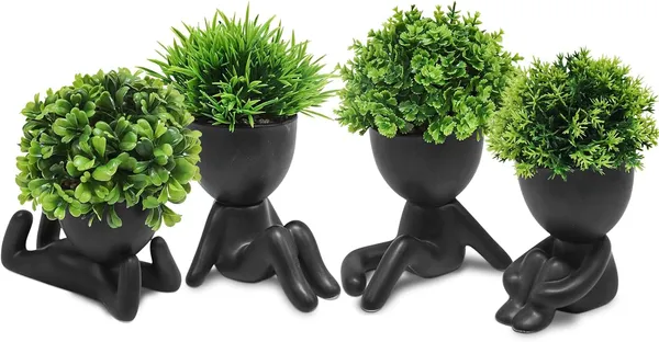 Pack_Of_4_Black_Cute_Human_Shaped_Planter_Pots_With_Artificial_Plants_Modern_Decorative_Figurine_Planters_For_Home_Or_Office
