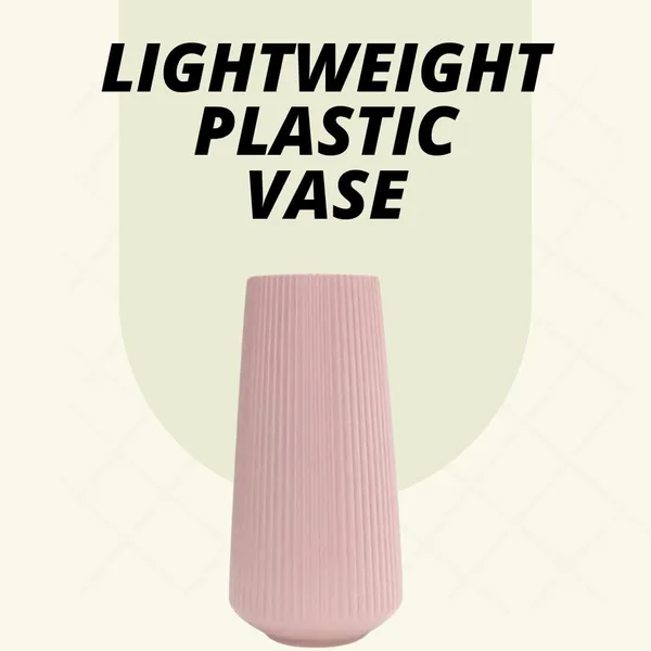 Elegant_Ribbed_Decorative_Flower_Pink_Vase_|_Lightweight_&_Stylish_30cm