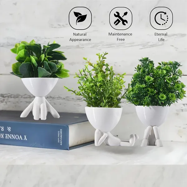 Pack_Of_3_White_Cute_Human_Shaped_Planter_Pots_With_Artificial_Plants_Modern_Decorative_Figurine_Planters_For_Home_Or_Office