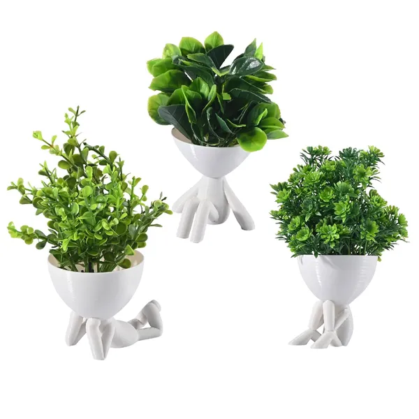 Pack_Of_3_White_Cute_Human_Shaped_Planter_Pots_With_Artificial_Plants_Modern_Decorative_Figurine_Planters_For_Home_Or_Office
