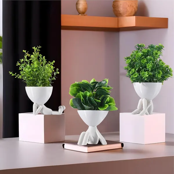 Pack_Of_3_White_Cute_Human_Shaped_Planter_Pots_With_Artificial_Plants_Modern_Decorative_Figurine_Planters_For_Home_Or_Office