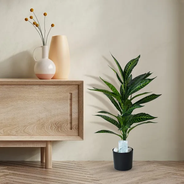 2_Feet_JJ_HOMES_Artificial_Green_Dieffenbachia_Plant_with_Pot_28_Inch_Decorative_Faux_Plant_for_Home_&_Office_Decor