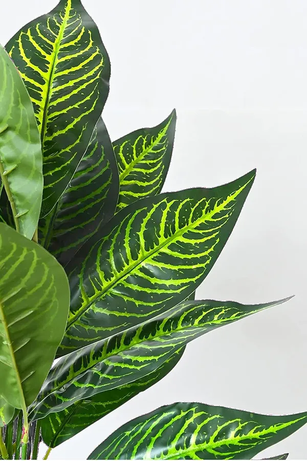 2_Feet_Elegant_Artificial_Dieffenbachia_Plant_in_Modern_Grey_Pot_Realistic_Green_Foliage