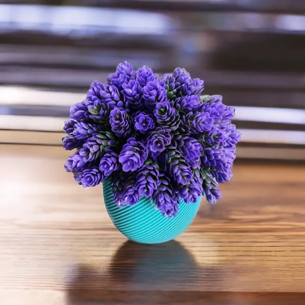 Teal_Blue_Decorative_Artificial_Succulent_Bouquet_In_Ribbed_Vase_Ideal_For_Table_top_Or_Shelf_Decor