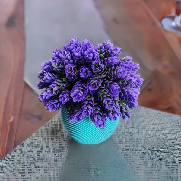 Teal_Blue_Decorative_Artificial_Succulent_Bouquet_In_Ribbed_Vase_Ideal_For_Table_top_Or_Shelf_Decor