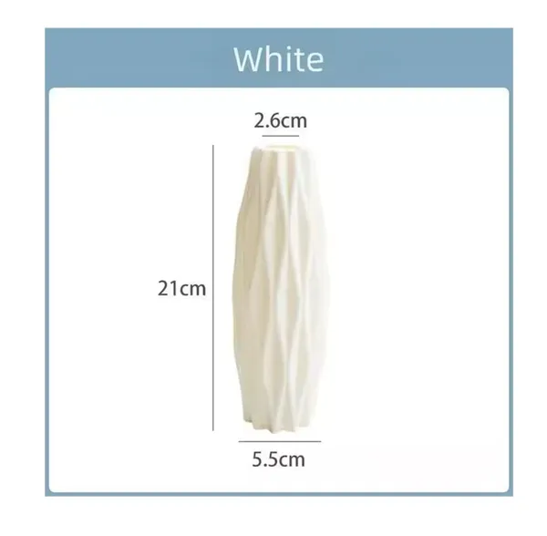 White_Modern_Textured_Decorative_Vase__|_Lightweight_&_Customizable_21cm