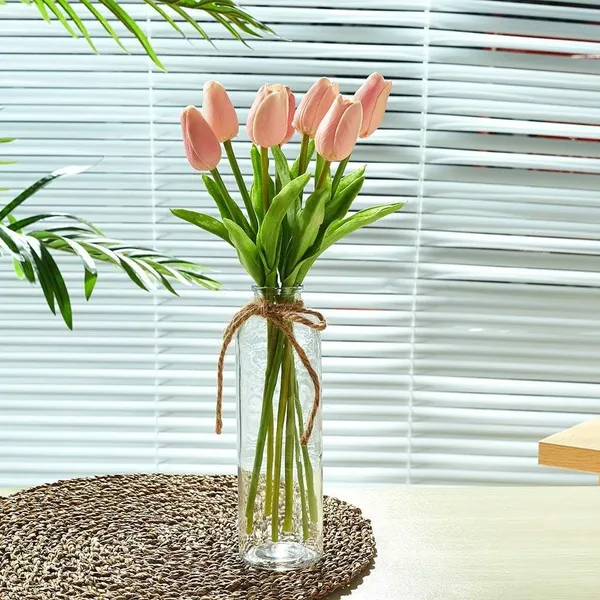 Artificial_Tulip_Flowers_Bunch_Set_of_5_Stems_|_Real_Touch_White_Pink_Tulips_for_Home_Decor,_Table_Centrepiece,_Office_&_Gifting