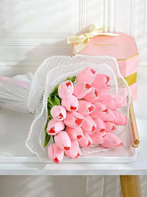Artificial_Tulip_Flowers_Bunch_Set_of_5_Stems_|_Real_Touch_White_Pink_Tulips_for_Home_Decor,_Table_Centrepiece,_Office_&_Gifting