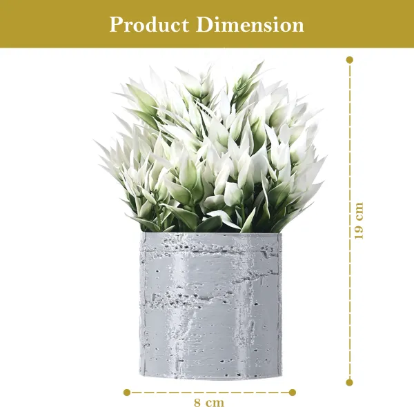 Pack_Of_2_Grey_Textured_Cylinder_Planters_With_Faux_Flowers_Modern_Decorative_Pots_For_Home_Or_Office_Decor
