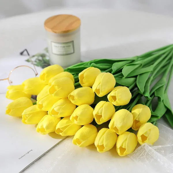 Artificial_Tulip_Flowers_Bunch_Set_of_5_Stems_|_Real_Touch_Yellow_Tulips_for_Home_Decor,_Table_Centrepiece,_Office_&_Gifting