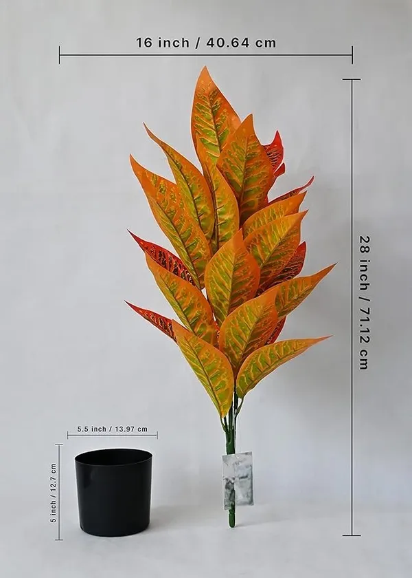 2_Feet_JJ_HOMES_Artificial_Orange_Dieffenbachia_Plant_with_Pot_28_Inch_Decorative_Faux_Plant_for_Home_&_Office_Decor