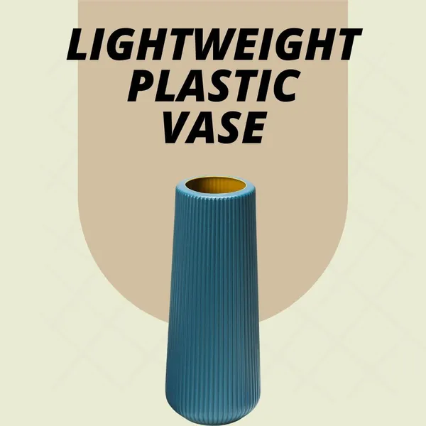 Elegant_Ribbed_Decorative_Flower_Blue_Vase__|_Lightweight_&_Stylish_30cm