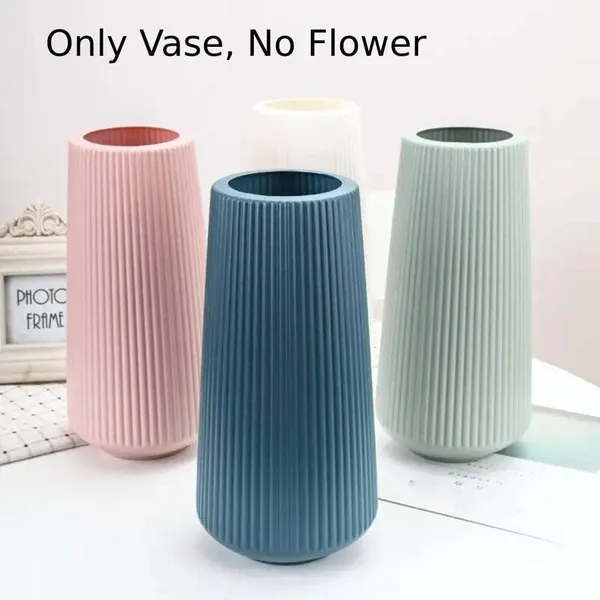 Elegant_Ribbed_Decorative_Flower_Blue_Vase__|_Lightweight_&_Stylish_30cm