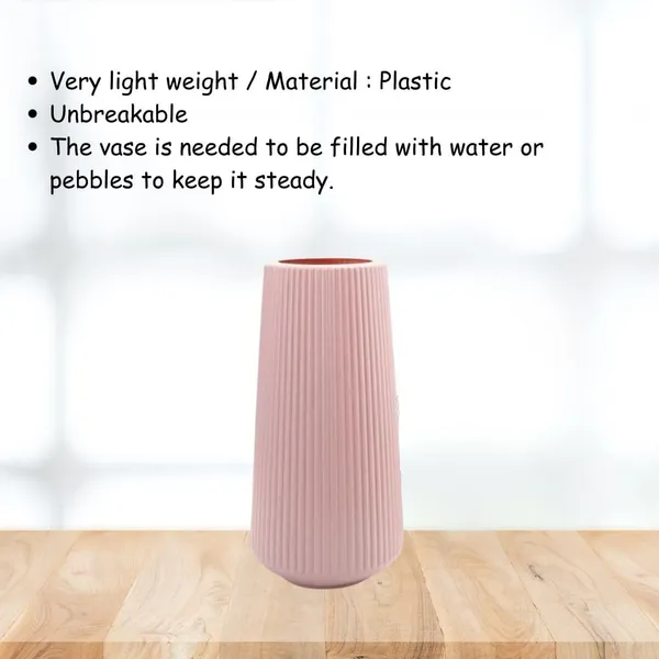 Elegant_Ribbed_Decorative_Flower_Blue_Vase__|_Lightweight_&_Stylish_30cm