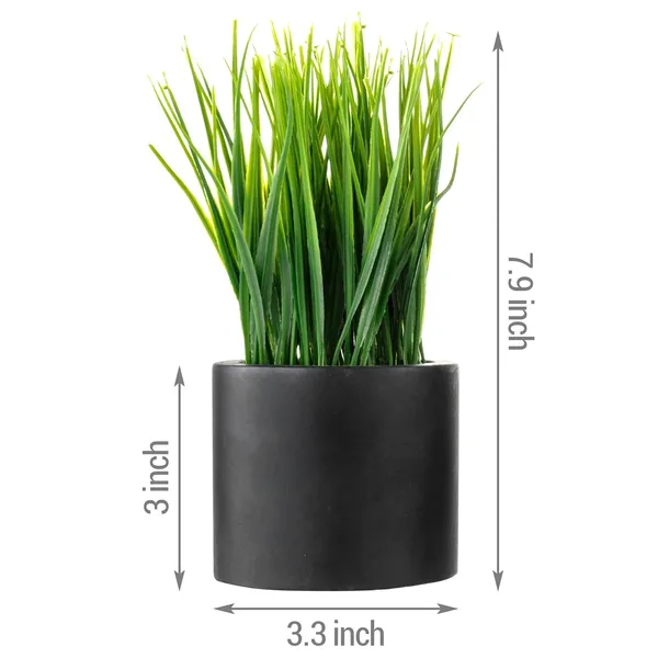 Pack_Of_3_Black_Artificial_Grass_Plants_Pots_Modern_Faux_For_Home_Office_Or_Desk_Decor