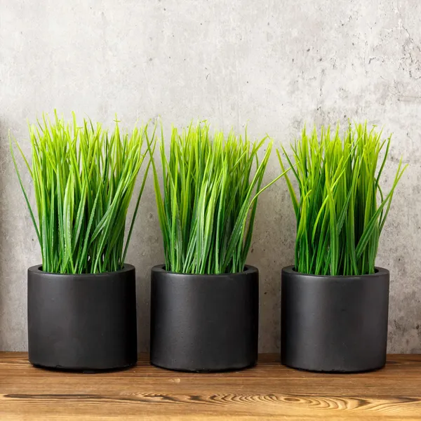 Pack_Of_3_Black_Artificial_Grass_Plants_Pots_Modern_Faux_For_Home_Office_Or_Desk_Decor