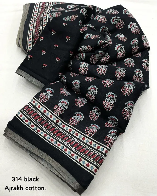 Black_Ajrakh_Printed_Cotton_Saree_For_Women