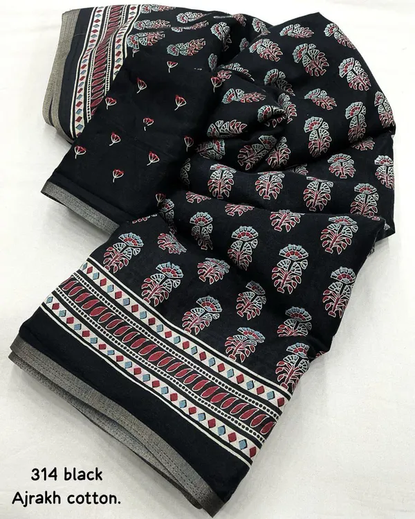 Black_Ajrakh_Printed_Cotton_Saree_For_Women