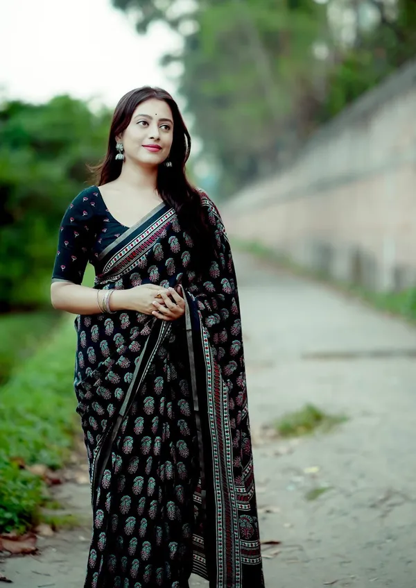 Black_Ajrakh_Printed_Cotton_Saree_For_Women