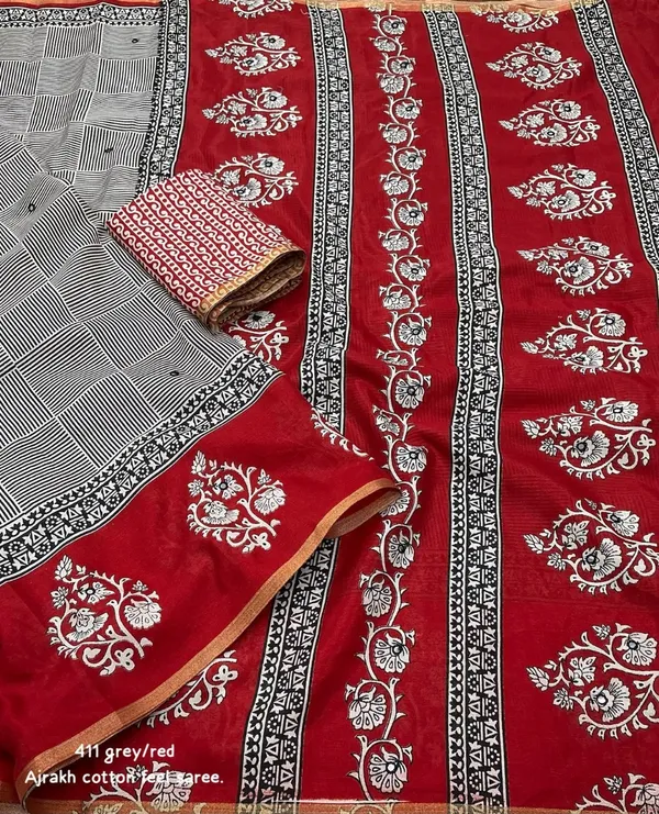 Grey_Ajrakh_Printed_Cotton_Saree_For_Women