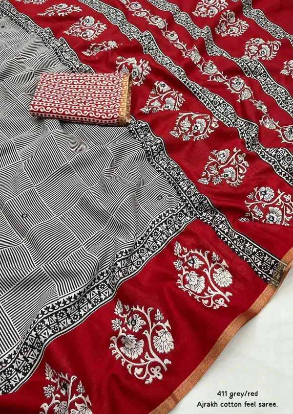 Grey_Ajrakh_Printed_Cotton_Saree_For_Women