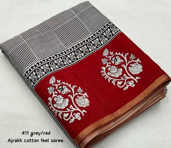 Grey_Ajrakh_Printed_Cotton_Saree_For_Women